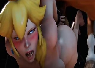 Blonde brutally fucked by big 3D stallion