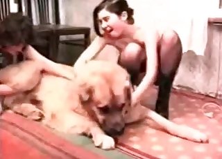 Snatch fucked by a mutt