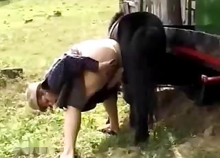 Sexy black pony fucking her wet cunt