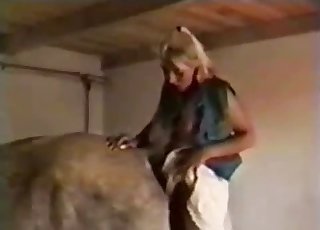 Blondie exploring bestiality here