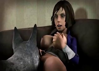 Elizabeth from Bioshock gets licked