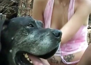 Amazing blonde in passionate and filthy bestiality