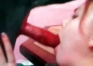Redhead Asian hoe sucking dick