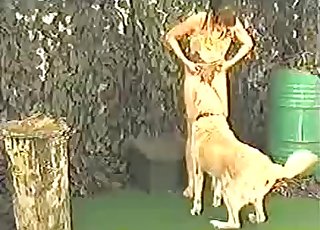 Good ass to pussy fuck with white dog