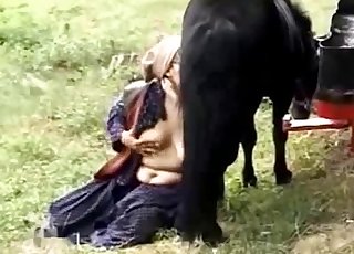 Yokel redhead is about to fuck a beast