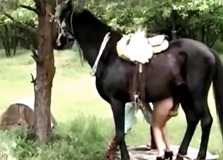 Outdoors sex with a horse-loving redhead
