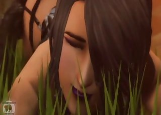 3D bestiality porn action with a brunette