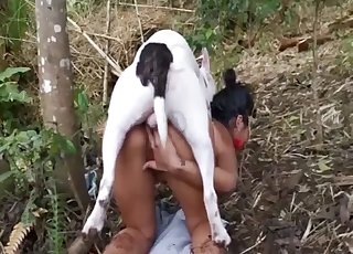 Cutie fucked by her trained doggy on cam