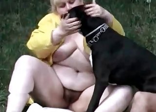 Small black dog fucked a fat slut zoofil