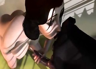 3D doberman gets a gorgeous rimjob