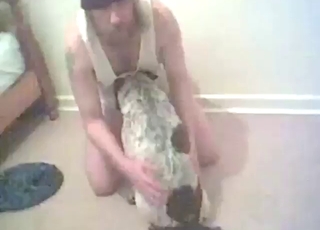 Oral domination session with a fem slave dog