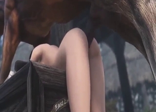 Lube isn't needed as this animated hoe fucks horse