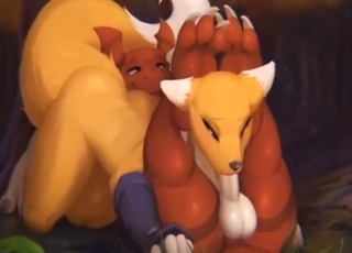 Slutty furry creature getting face-fucked h ard