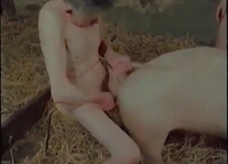 Sweet brunette is banging with a messy pig