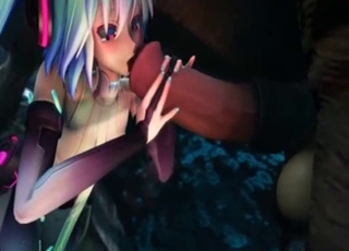 Sexy 3D zoophile is playing with a gigantic sausage