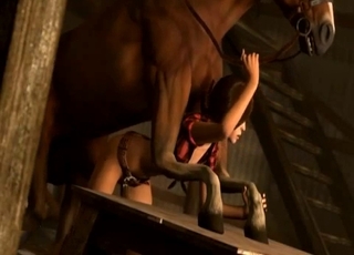 3D horse knows how to rape her tight cunt