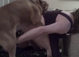 Woman has an incredible bestiality sex session with a dog