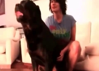 Hot babe is banging hard with a horny doggie