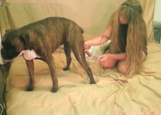 Pooch seduced and fucked by a horny young blonde