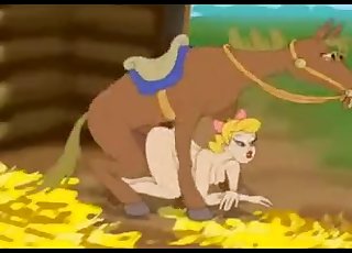 Animated video of a horny person and a kinky horse