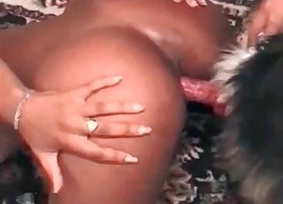 Ebony slut gets her asshole banged hard