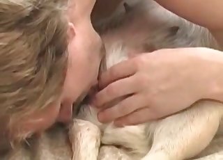 Zoophile is giving some asshole licking fun to a pet