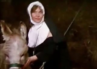 Sexy nuns are enjoying filthy bestial sex action