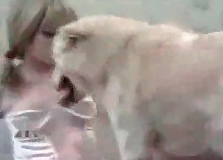 Sexiest blondie is enjoying a muscular doggy