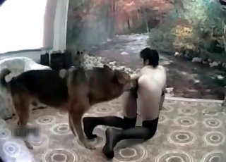 Naughtiest dog and skinny slender zoophile
