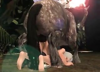 Sexy zoophile is fucking with a stallion