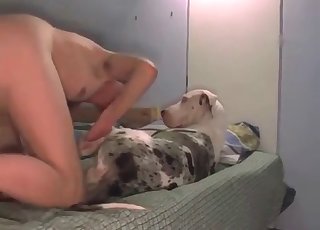 Hubby is kissing our sexy pet