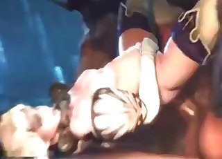 Gigantic beast and zoofil victim