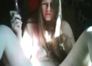 My mutt licks a juicy vagina