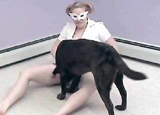 Bestiality action for a indeed cute and hot lady