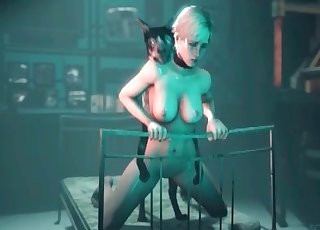 Messy Three dimensional zoophilia with a Doberman