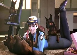 Sexy 3D hottie is enjoying bestiality sex so much