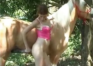 Casual seduction of a very sexy horse