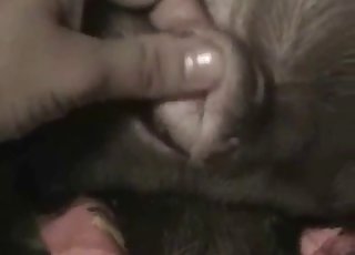 Dude uses his thumb to fuck that hole