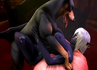 Mørk Elf-hore knuller en kåt hund