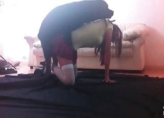 Schoolgirl fucked hard by a cur