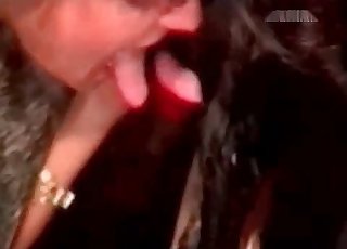 Sexy redhead sucking small dick of her dog